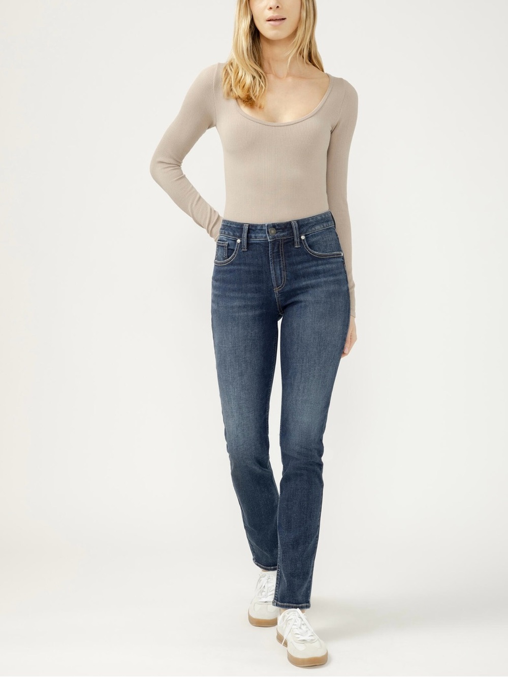 Silver Straight Leg Jeans